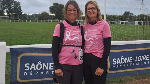 Deux Céronnaises au Trail Octobre Rose